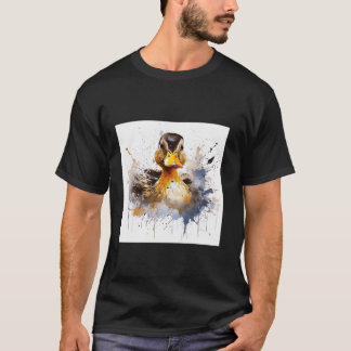 retro duck Pintail Duck Cute Duck Duck Watercolor  T-Shirt