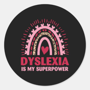 Retro Dyslexia Is My Superpower Dyslectic Reading  Classic Round Sticker