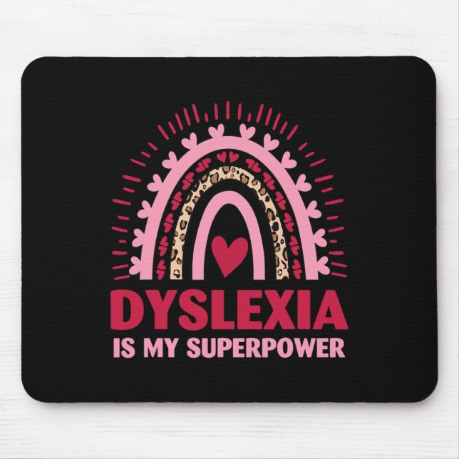 Retro Dyslexia Is My Superpower Dyslectic Reading  Mouse Mat (Front)