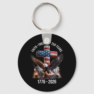 Retro Eagle Faith - Freedom - 250 Years Christian Key Ring