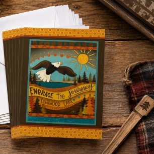 Retro Eagle Lake Quote Colourful Flat Card