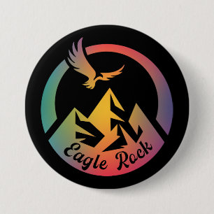 Retro Eagle Rock Hike Sunset 7.5 Cm Round Badge