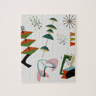 Retro Eames-Era Atomic Inspired Jigsaw Puzzle