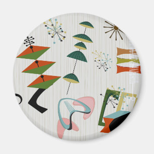Retro Eames-Era Atomic Inspired Magnet