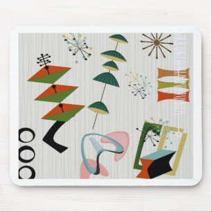 Retro Eames-Era Atomic Inspired Mouse Mat