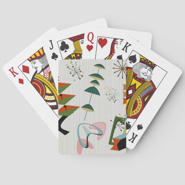 Retro Eames-Era Atomic Inspired Playing Cards (Back)