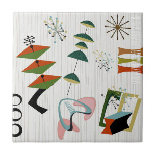 Retro Eames-Era Atomic Inspired Tile