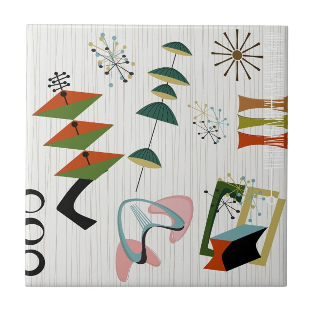 Retro Eames-Era Atomic Inspired Tile (Front)