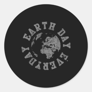 Retro Earth Day Everyday Environmental Climate Cha Classic Round Sticker