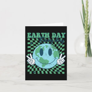 Retro Earth Day Save Planet Trendy Women Teacher K Card