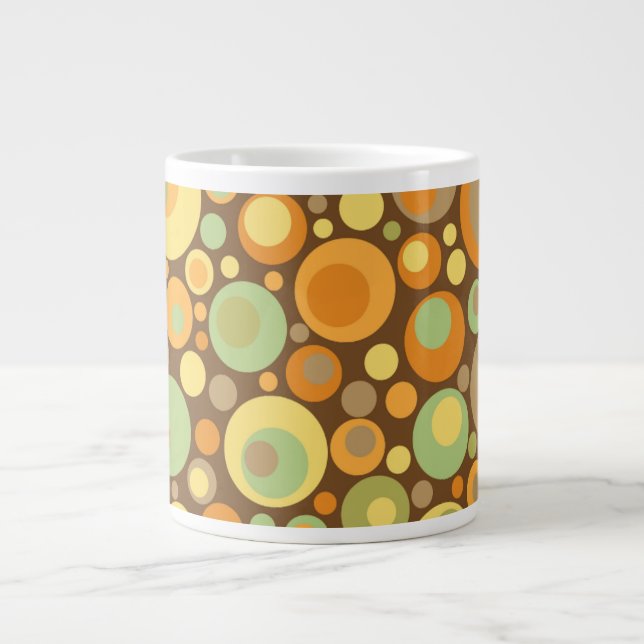 Retro Earth-Tone Circles Jumbo Mug (Front)