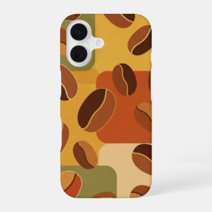 Retro Earth Tones Coffee Abstract iPhone 16 Case