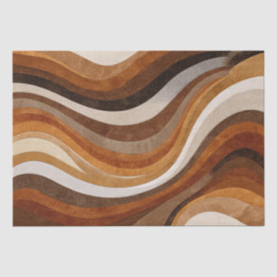 Retro Earthy Wavy Lines Tissue Paper