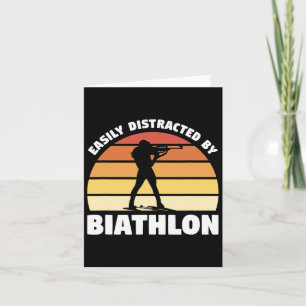 Retro Easily Distracted By Biathlon Biathlete Card