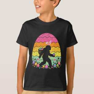 Retro Easter Bigfoot Sasquatch Bunny Egg Hunt Boys T-Shirt