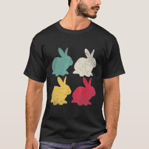 Retro Easter Bunny Rabbit Vintage Men Dad Kids Wom T-Shirt