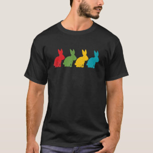 Retro Easter Bunny Rabbit Vintage Men Dad Kids Wom T-Shirt