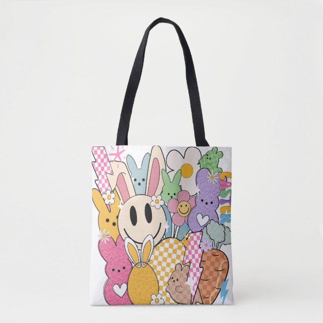Retro Easter Collage Tote Bag (Front)