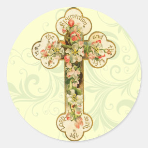 Retro Easter Cross Stickers