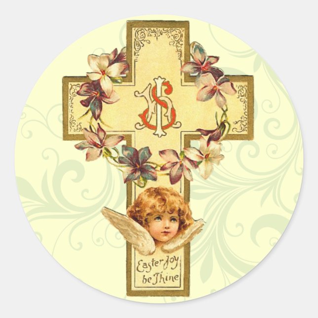 Retro Easter Cross Stickers (Front)