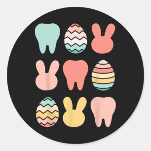 Retro Easter Dentist Dental Istant Oral Hygienist Classic Round Sticker