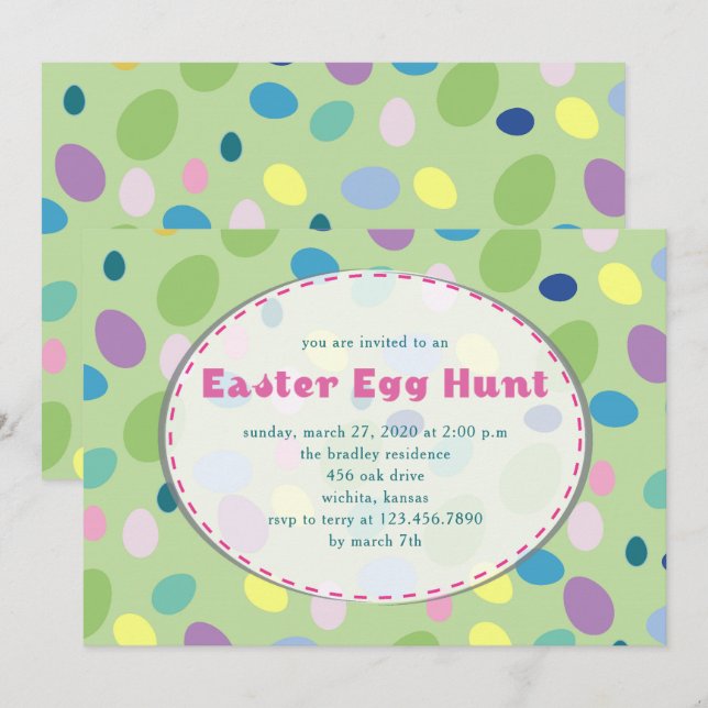 Retro Easter Eggs Party Invitation (Front/Back)