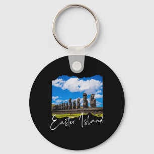 Retro Easter Island Key Ring