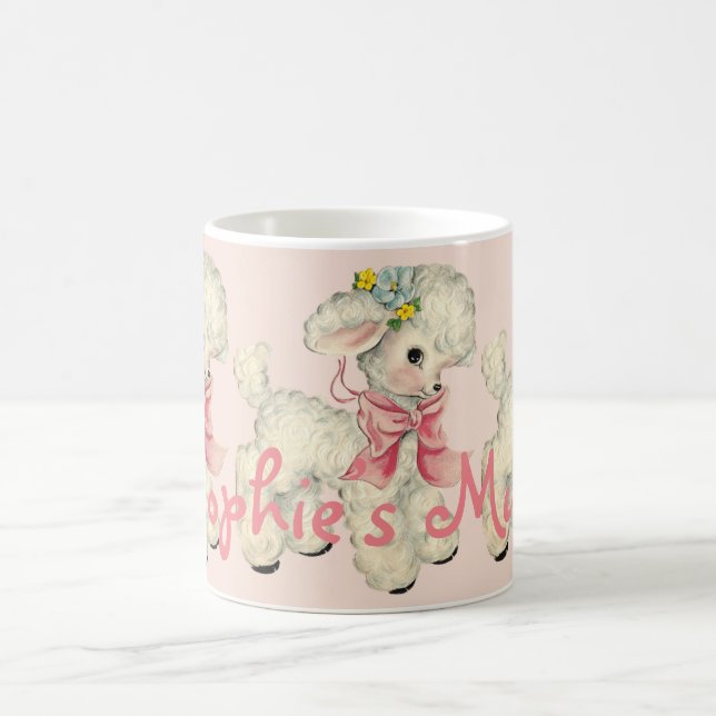 Retro Easter Lamb Personnalised Coffee Mug (Center)