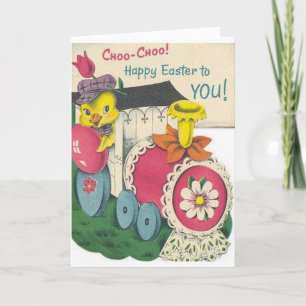 Retro Easter Train Easter Card