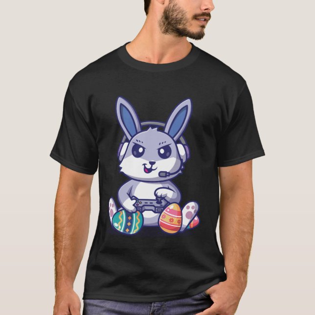 Retro Easter Video Game Easter Gaming Graphics Hap T-Shirt (Front)