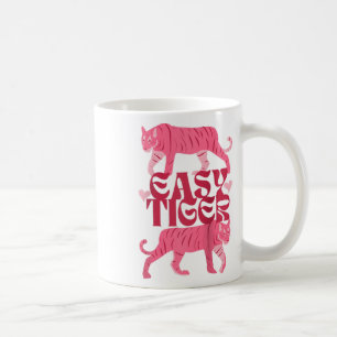 Retro Easy Tiger Boho Tattoo Style Valentines Day  Coffee Mug