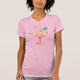 Retro Eat, Dink and Be Merry Pickleball Christmas T-Shirt