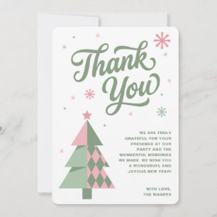 Retro Eat Drink and Be Merry Holiday Party Thank You Card