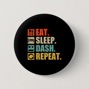 Retro Eat Sleep Dash Repeat Video Game 6 Cm Round Badge