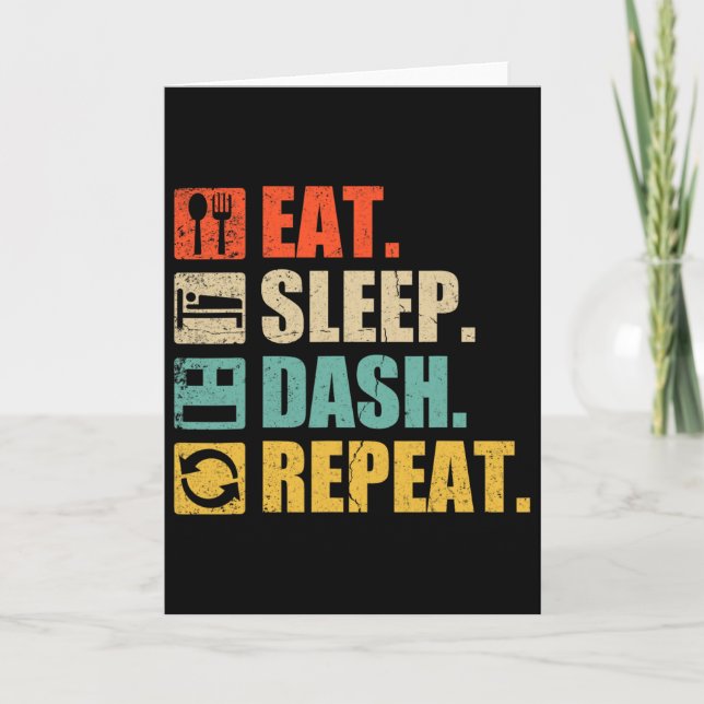 Retro Eat Sleep Dash Repeat Video Game  Card (Front)