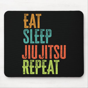 Retro Eat Sleep Jiu Jitsu Repeat Martial Art Submi Mouse Mat