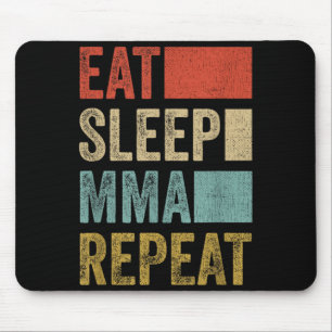 Retro Eat Sleep MMA Repeat MMA Apparel Funny MMA Mouse Mat