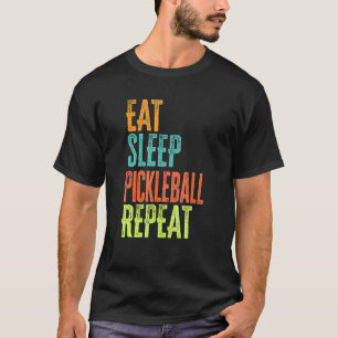 Retro Eat Sleep Pickleball Repeat Dill Season Dink T-Shirt