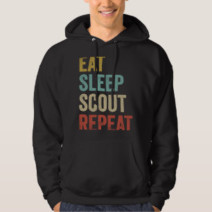 Retro Eat Sleep Scout Boy Scouting Leader Hoodie