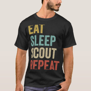Retro Eat Sleep Scout Boy Scouting Leader T-Shirt