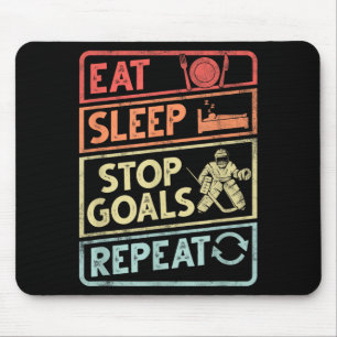 Retro Eat Sleep Stop Goals Repeat Vintage Ice Mouse Mat