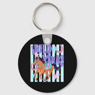 Retro Ed Hold Your Horses Ed Horse Lover Key Ring
