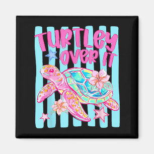 Retro ed Turtley Over Funny Sea Turtle Summer Magnet