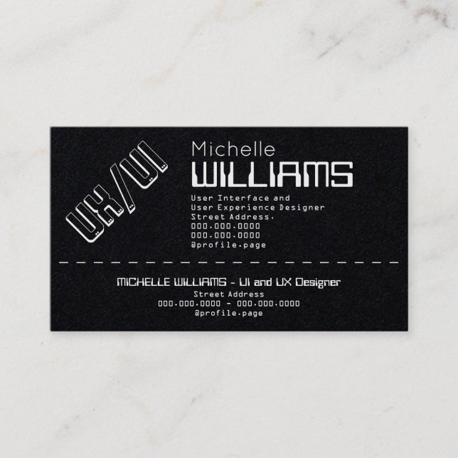Retro edition retro future style black business card (Front)