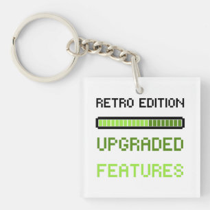 Retro Edition Upgraded Features Pixel Art Gaming  Key Ring