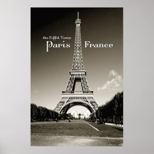 retro eiffel tower poster