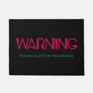 Retro Eighties design Warning Doormat