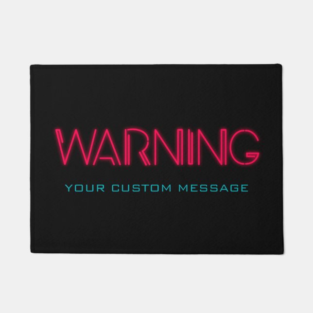 Retro Eighties design Warning Doormat (Front)