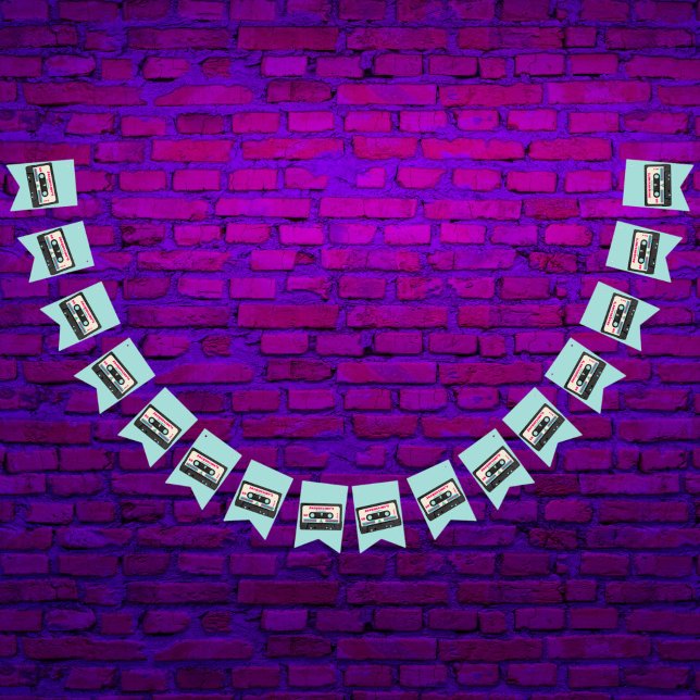 Retro Eighties Music Mix Tape 50th Birthday Party  Bunting (Creator Uploaded)