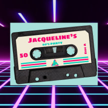 Retro Eighties Music Mix Tape 50th Birthday Party